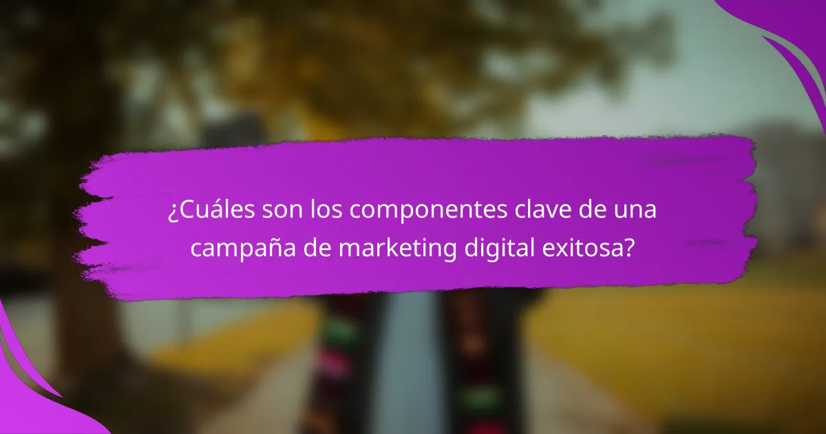 ¿Cuáles son los componentes clave de una campaña de marketing digital exitosa?